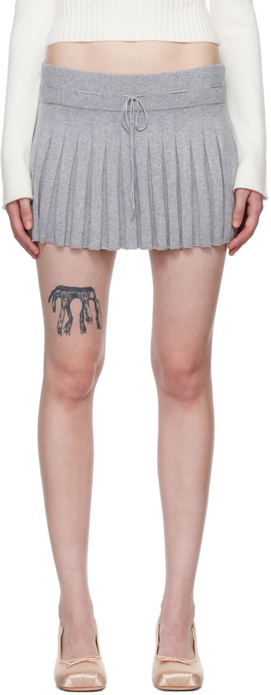 Nederdel GUIZIO Guizio Cielo Pleated Miniskirt Grå | H23610S020