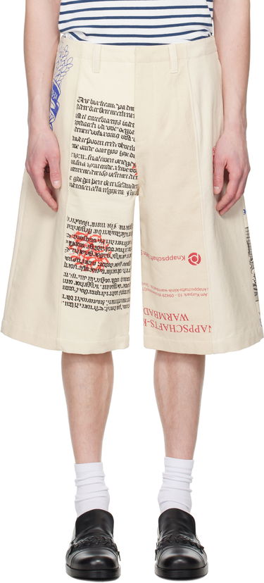 Shorts Marine Serre Marine Serre Regenerated Tote Bags Cargo Shorts Beige | USH006A UWOV0009, 0