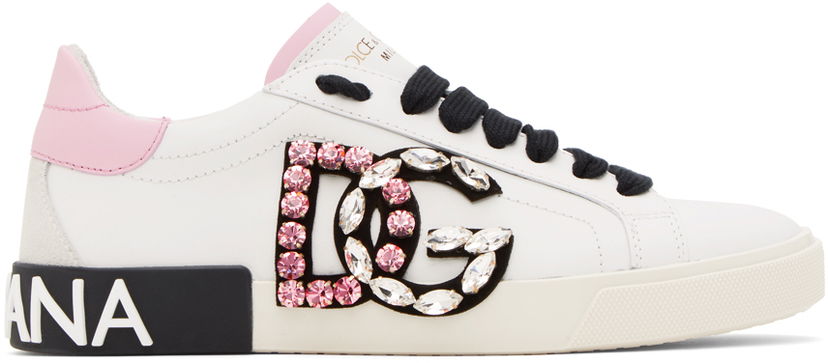 Sneakers og sko Dolce & Gabbana White Portofino Vintage Sneakers Hvid | CK2203 AO900