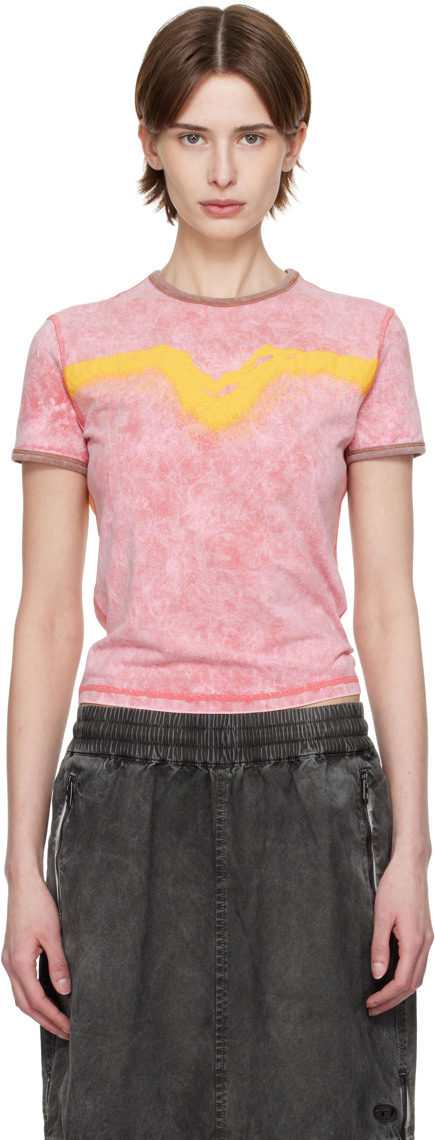 T-shirt Diesel Diesel T-Uncutie-Long-Q3 Graphic T-Shirt Lyserød | A17316 0SLBB, 0