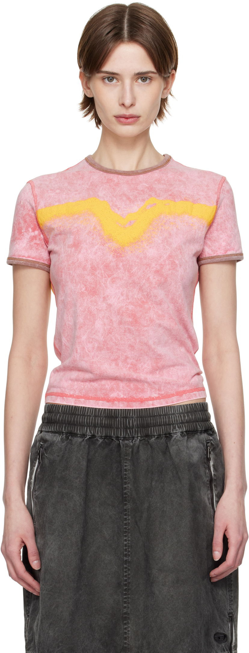 T-shirt Diesel Diesel T-Uncutie-Long-Q3 Graphic T-Shirt Lyserød | A17316 0SLBB