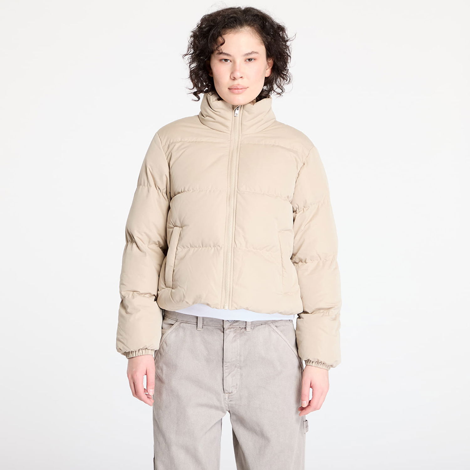 Puffer jakke Urban Classics Short Puffer Jacket Beige | TB4759-04732, 0