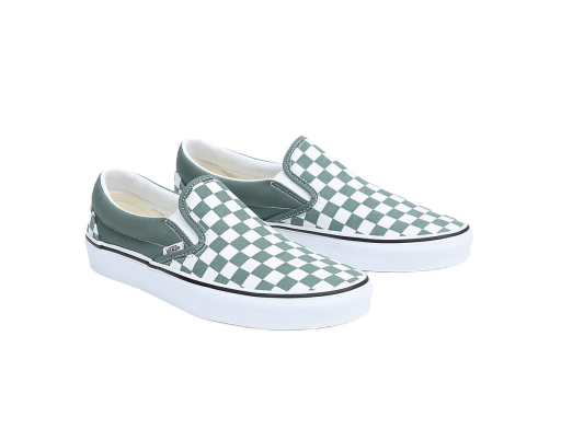 Sneakers og sko Vans VANS Chaussures Color Theory Classic Slip-on (color Theory Checkerboard Duck Green) Femme Vert, Taille 34.5 Grøn | VN0A5JMHYQW