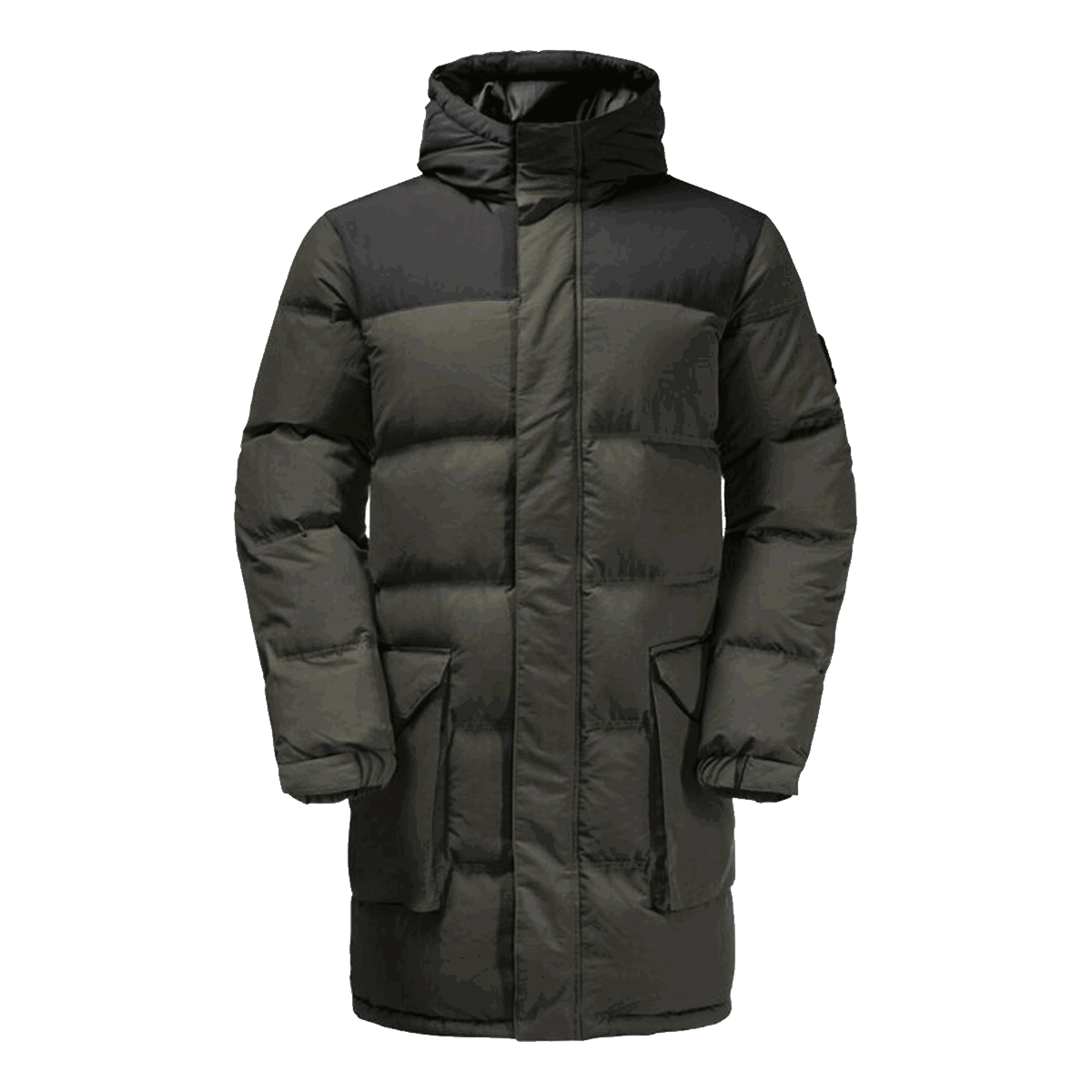 Puffer jakke Jack Wolfskin Long Hooded Puffer Jacket ALEX Grøn | 1207251-4018, 0