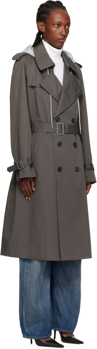 Trenchcoat Maison Margiela MM6 Maison Margiela Double-Breasted Trench Coat Grå | SH0AH0005 M35500, 4