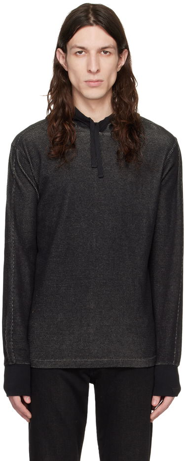 Sweatshirt rag & bone Collin Textured Knit Hoodie Sort | MBC22HT024JQ24, 0
