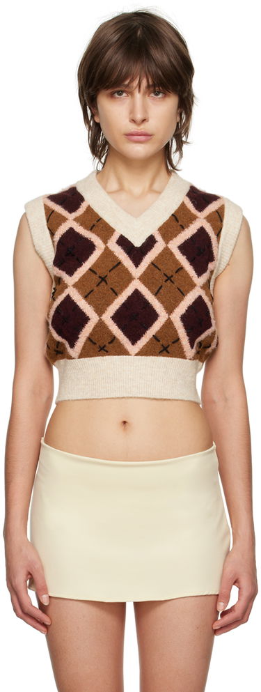 Vest GUIZIO Guizio Cardiff Argyle Knit Vest Brun | DGS21K904B_BRN, 0