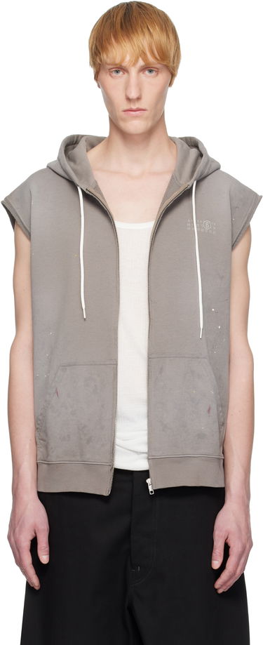 Sweatshirt Maison Margiela MM6 Maison Margiela Paint Splatter Sleeveless Hoodie Grå | SH2HG0005 M25013, 0