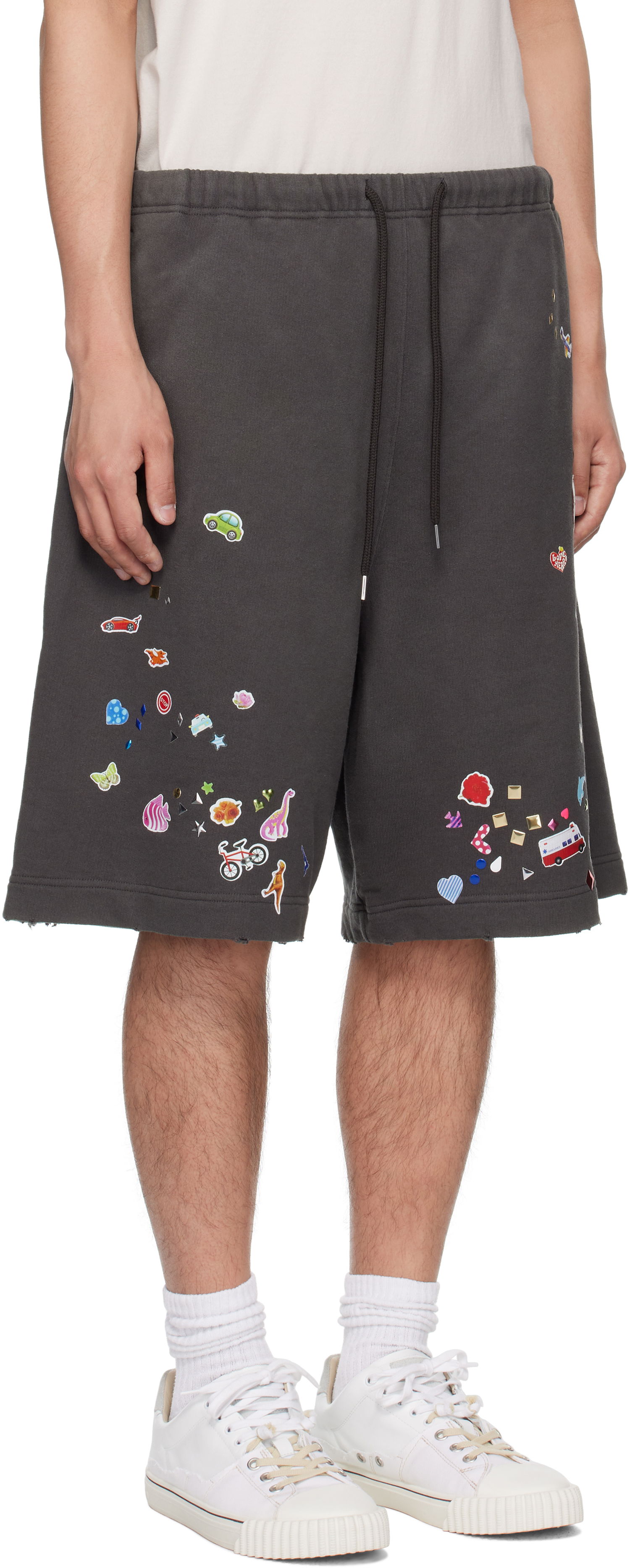 Shorts Maison MIHARA YASUHIRO MIHARA YASUHIRO Sticker Graphic Shorts Grå | A14SP553, 1