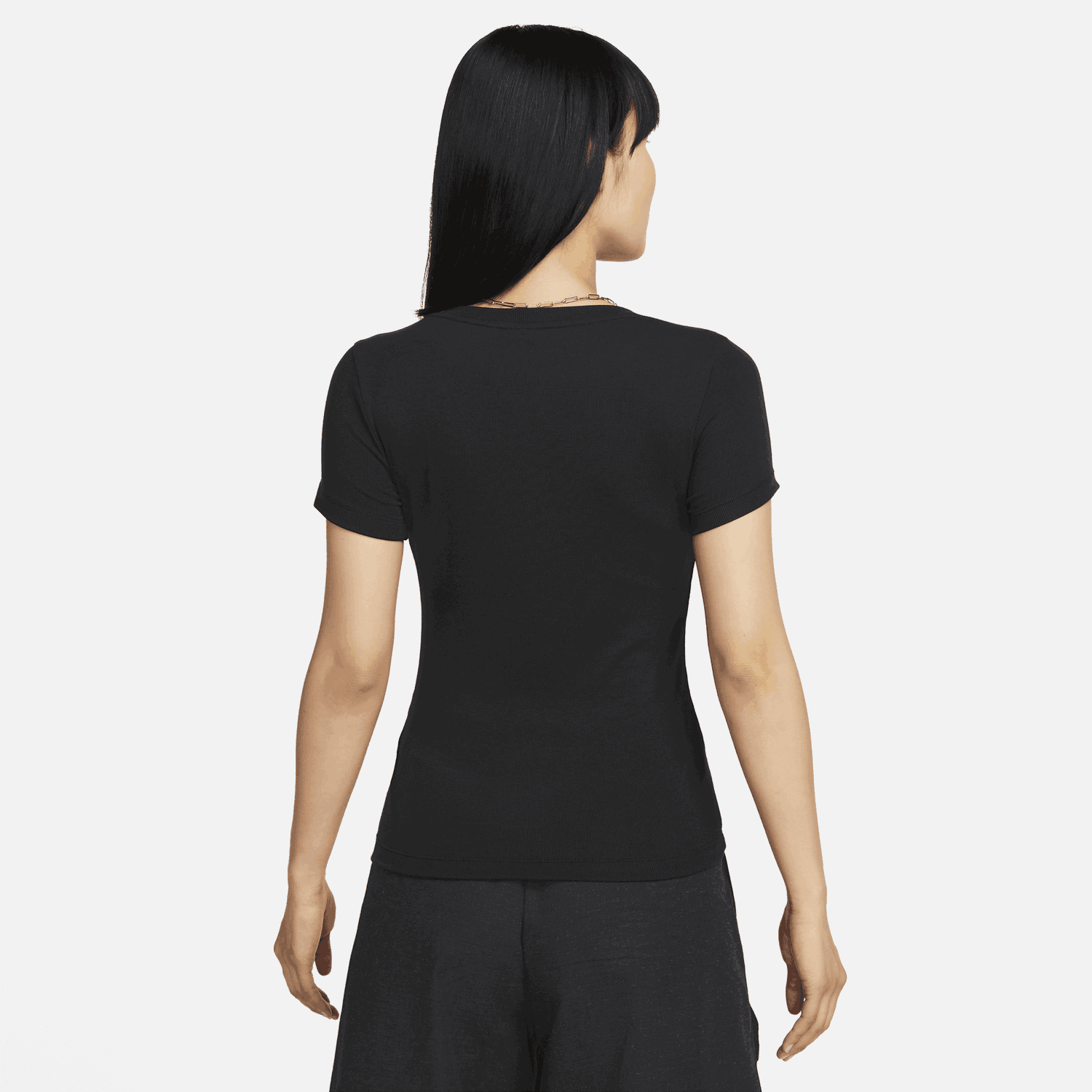 Crop top Nike Sportswear Essentials Ribbed Mod Cropped Top Sort | FB8276-010, 1