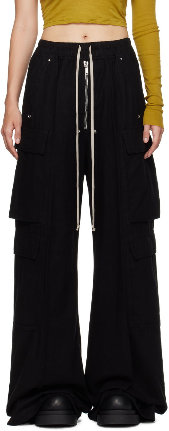 Cargo bukser Rick Owens Double Cargo Jumbo Belab Trousers Sort | DS02D2324 CFL, 0