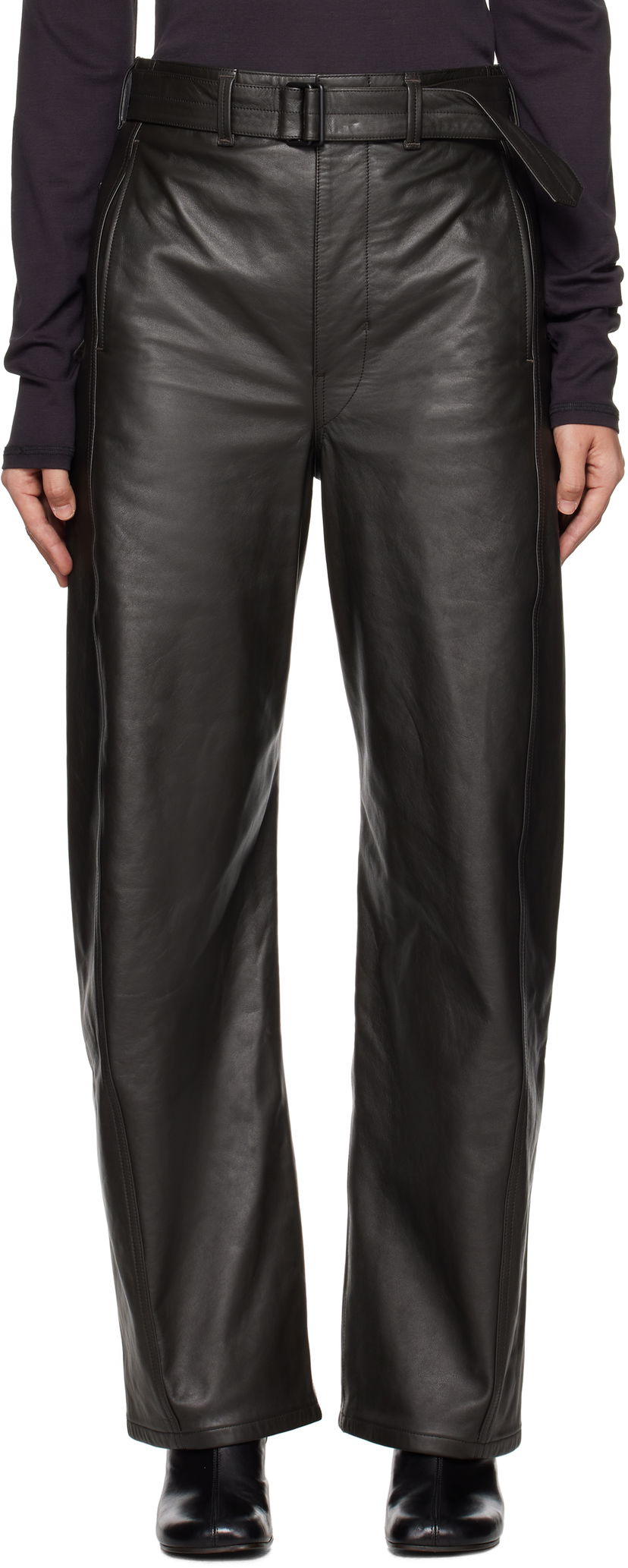 Bukser LEMAIRE Twisted Belted Pants Sort | PA1142 LL0095