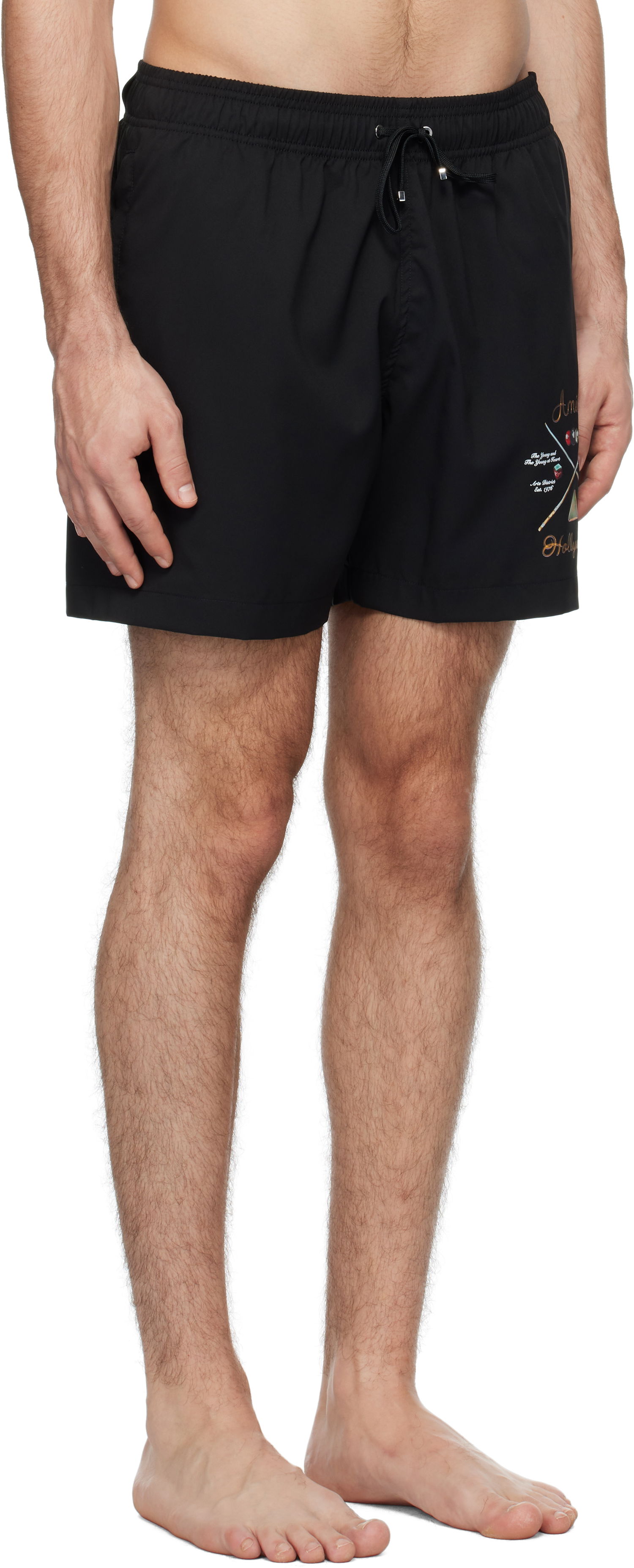 Badetøj AMIRI 'Pool Cue' Print Swim Shorts Sort | AMSWTK1026, 1