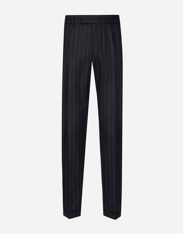 Bukser Dolce & Gabbana Dolce & Gabbana Tailored Striped Wool Pants Mørkeblå | GP09TTFR21HS8052, 0