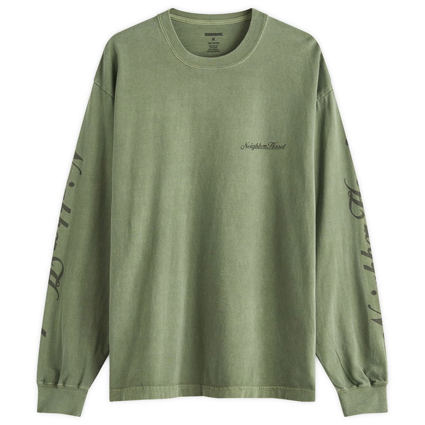 T-shirt Neighborhood Neighborhood LS-12 Long Sleeve T-Shirt Grøn | 242PCNH-LT12-OLV