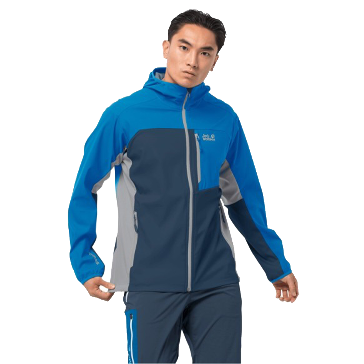 Vindjakke Jack Wolfskin EAGLE PEAK II Hooded Full-Zip Softshell Jacket Flerfarvet | 1306911-1361, 0