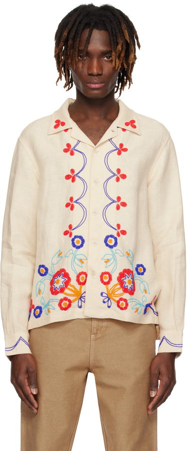 Skjorte Bode Bode Beaded Garden Party Shirt Beige | MRS25SH030, 0