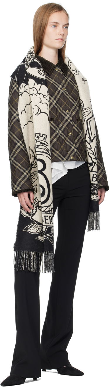Tørklæde Burberry Burberry Reversible Knight Crest Scarf Beige | 8109372, 2