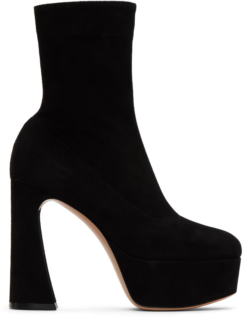 Sneakers og sko Gianvito Rossi Suede Platform Ankle Boots Sort | G73174.70RIC.CAM
