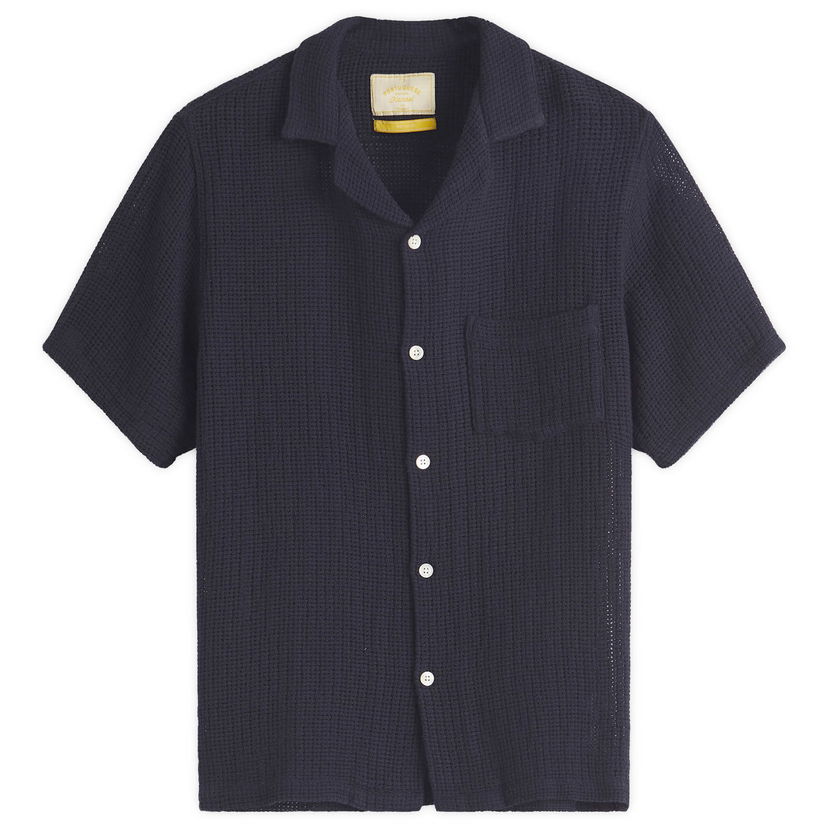 Skjorte Portuguese Flannel Portuguese Flannel Salva Mesh Vacation Shirt, Large Mørkeblå | SS25-081-NVY