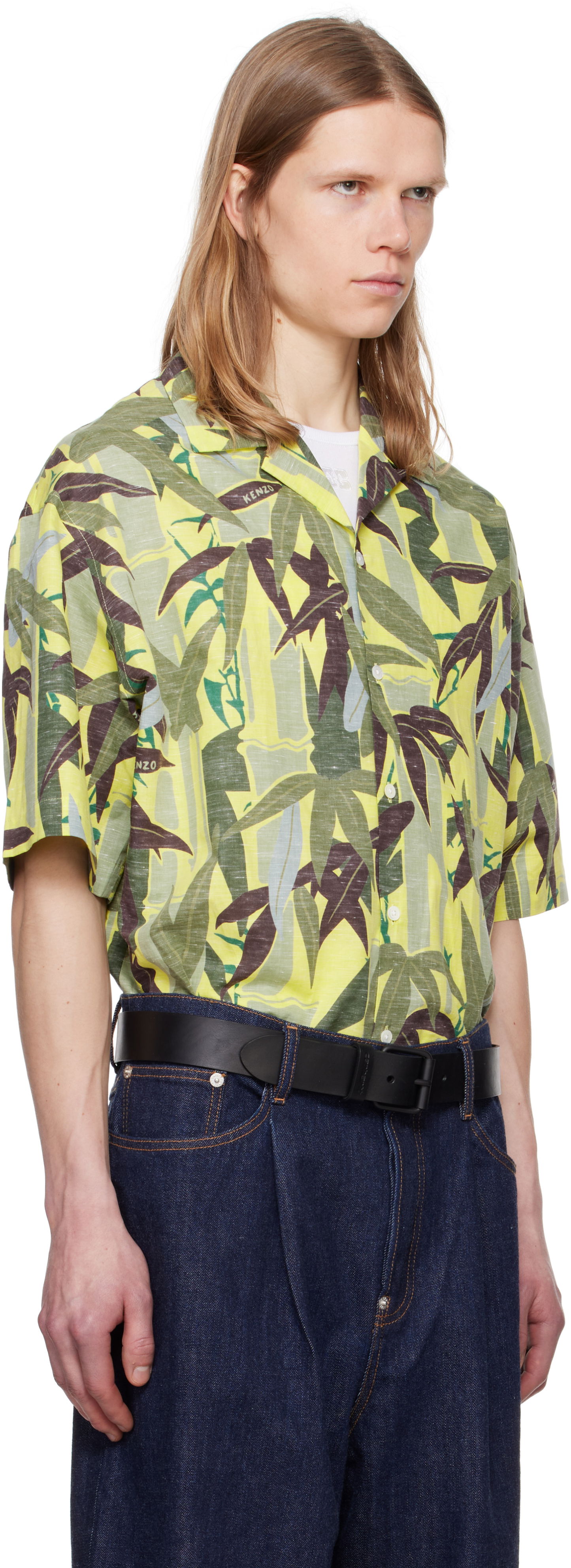 Skjorte KENZO Kenzo Paris 'Chiku-Rin Camo' Short Sleeve Shirt Gul | FF55CH1309P1, 1