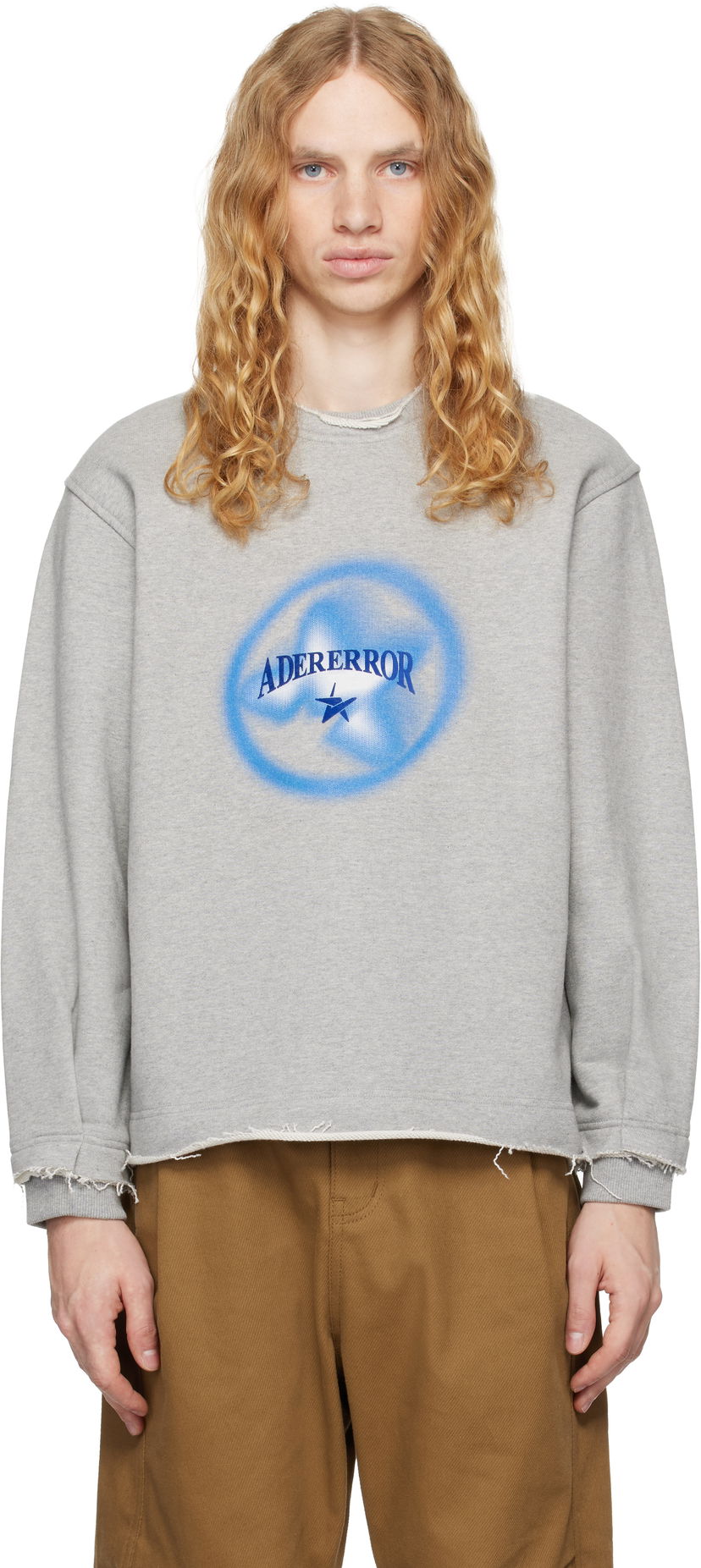 Sweatshirt ADER ERROR Product. 41 Distressed Sweatshirt Grå | BN01FWSW0102GR
