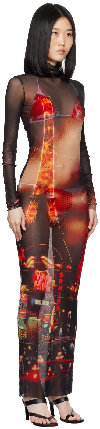 Kjole Jean Paul Gaultier Jean Paul Gaultier 'The Pigalle' Mesh Maxi Dress Flerfarvet | 24/30-F-RO247-T552-00301550, 1