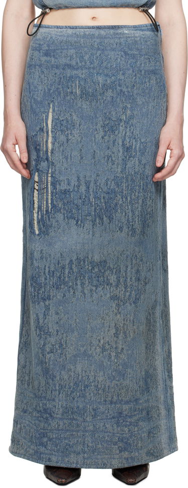 Nederdel Diesel Diesel De-Megan-Fsg Distressed Denim Maxi Skirt Blå | A18934 068RQ, 0