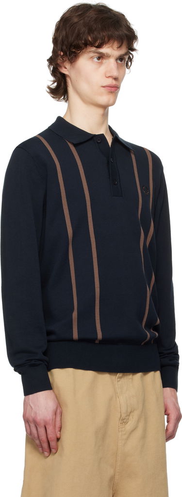 Sweater Fred Perry Fred Perry Knitted Polo Shirt Mørkeblå | K6537, 1