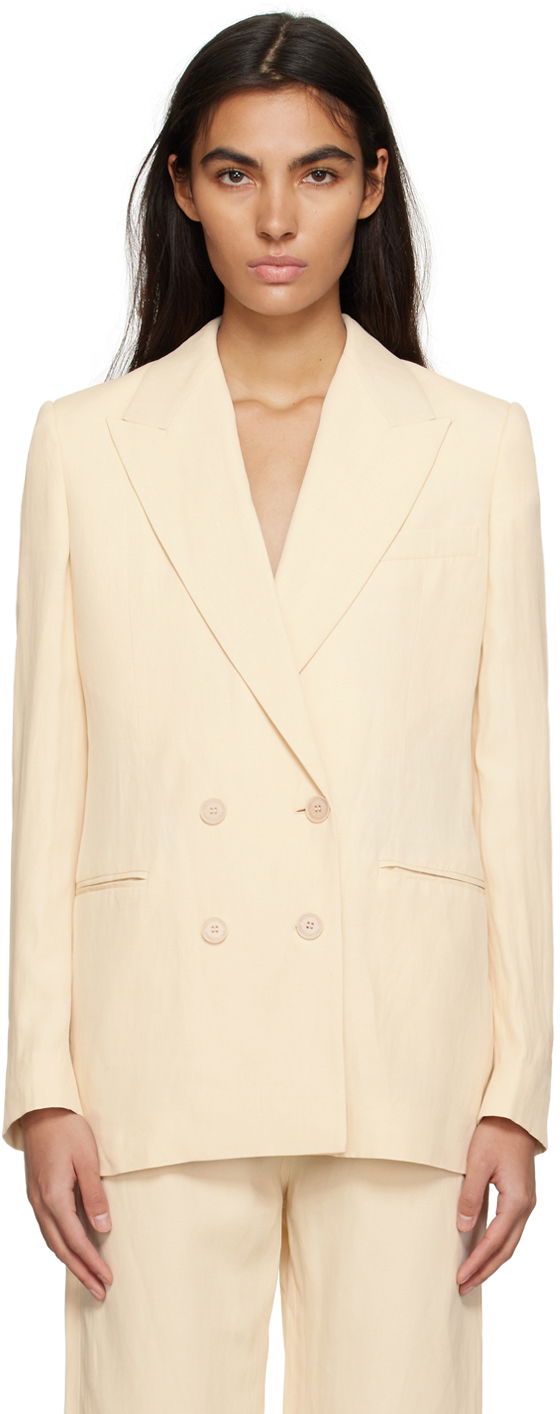 Jakke Stella McCartney Stella McCartney Double-Breasted Blazer Beige | 6500313STA49