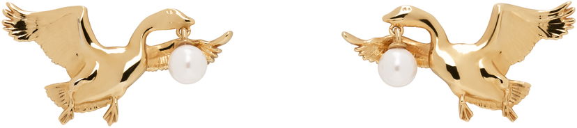 Øreringe Moschino Moschino Archive Goose Pearl Drop Earrings Metalisk | 25171A910784011607