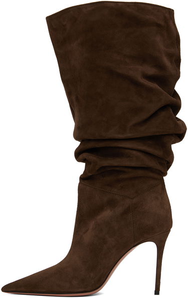 Tøj Amina Muaddi Amina Muaddi Jahleel Suede Slouch Boots Brun | JAHLEEL BOOTIE ST SUEDE, 2