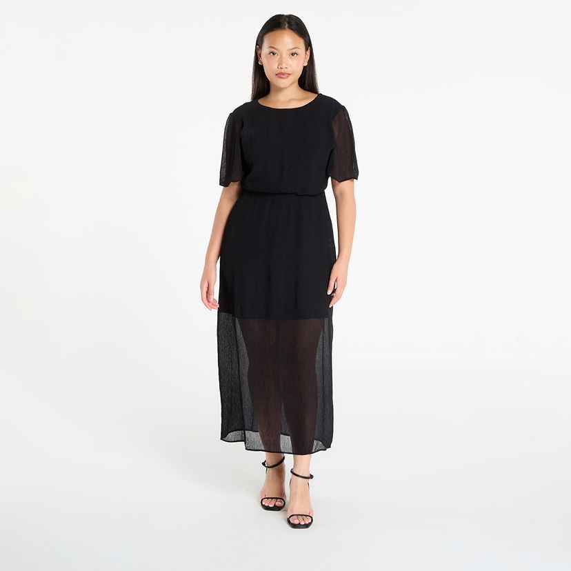 Kjole Samsoe Samsoe Samsøe Samsøe Salucindy Sheer Maxi Dress Sort | F25300067_CLR000021