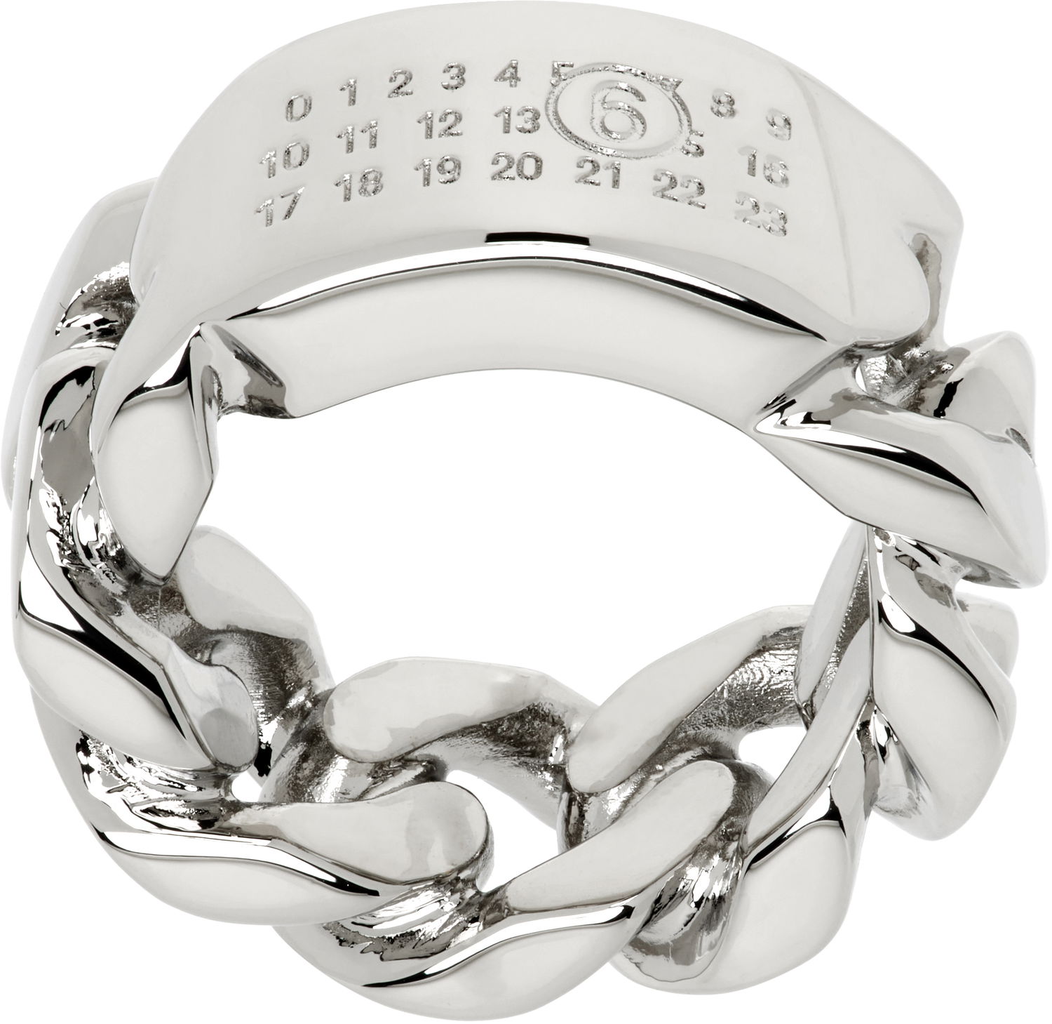 Ring Maison Margiela MM6 Maison Margiela Minimal Logo Chain Ring Metalisk | SM6UQ0104 P8371, 0