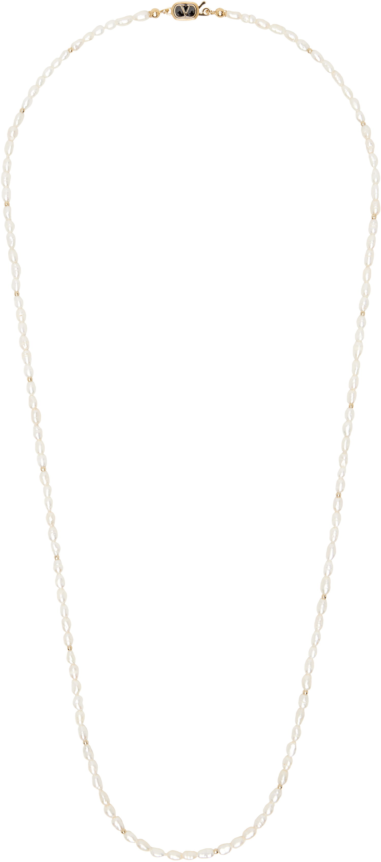 Halskæde Valentino Valentino Garavani VLogo Pearl Necklace Hvid | 6Y2J0T00CRW, 0