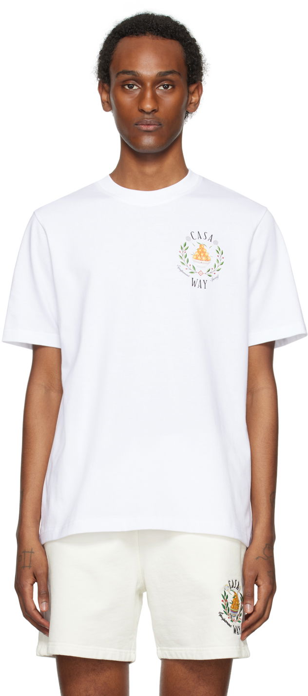 T-shirt Casablanca 'Casa Way' T-Shirt Hvid | MPS24-JTS-001-02
