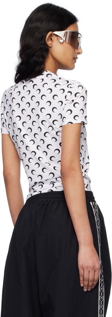 T-shirt Marine Serre Short Sleeves T-Shirt with Moon Print Rød | UTS001A CJER0001, 2