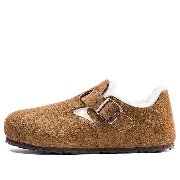 Sneakers og sko Birkenstock London Shearling Suede Narrow Fit Slippers Brun | 1014963, 0