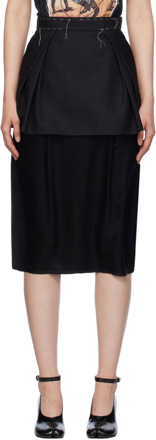 Nederdel Maison Margiela Work-In-Progress Midi Skirt Sort | S51ME0021 S78413