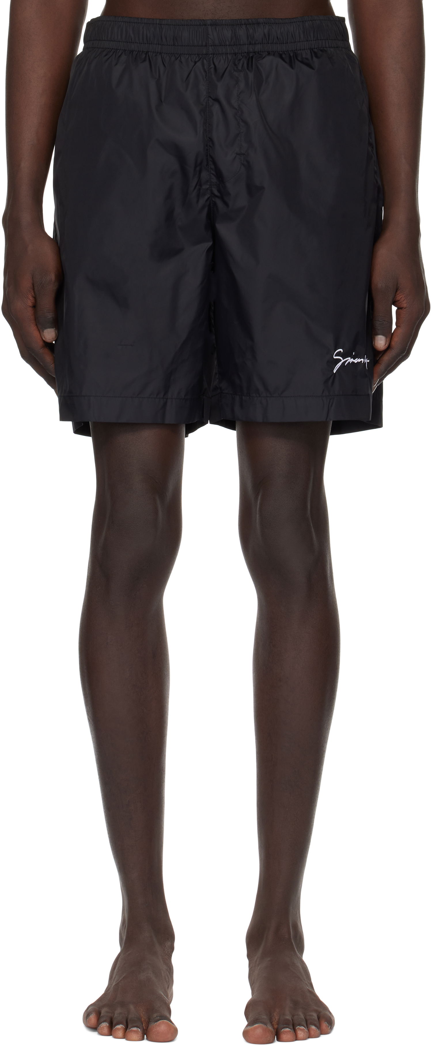 Badetøj Givenchy Logo Embroidery Swim Shorts Sort | BMA01L1537004, 0