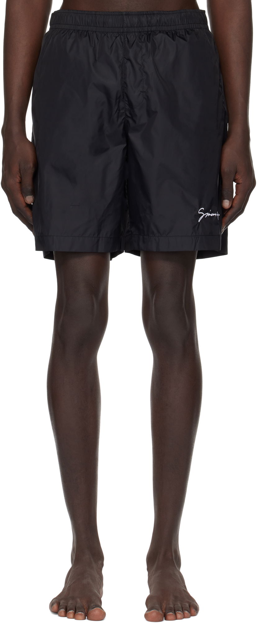 Badetøj Givenchy Logo Embroidery Swim Shorts Sort | BMA01L1537004