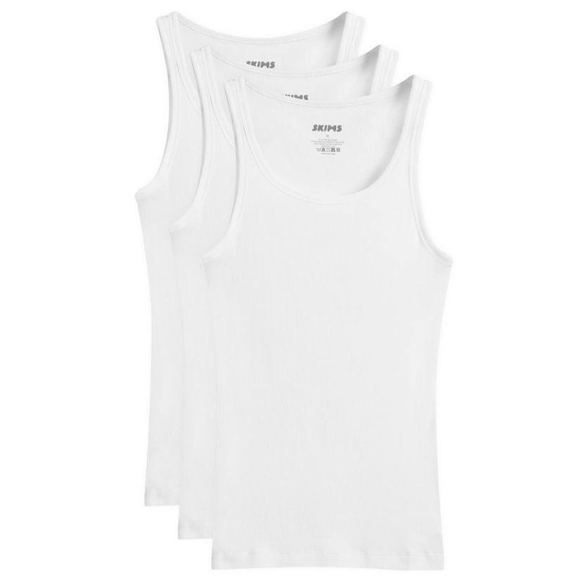 Tanktop SKIMS Ribbed Tank Top - 3-Pack Hvid | TP-TNK-5788M-CH