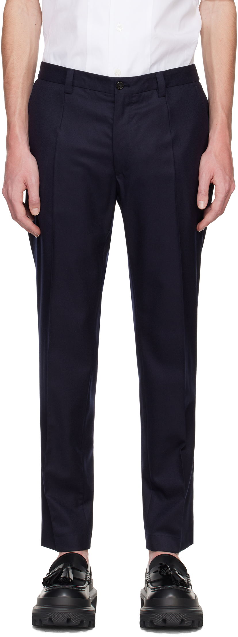 Bukser Dolce & Gabbana Tailored Flannel Trousers Blå | GW13ETFU21Q