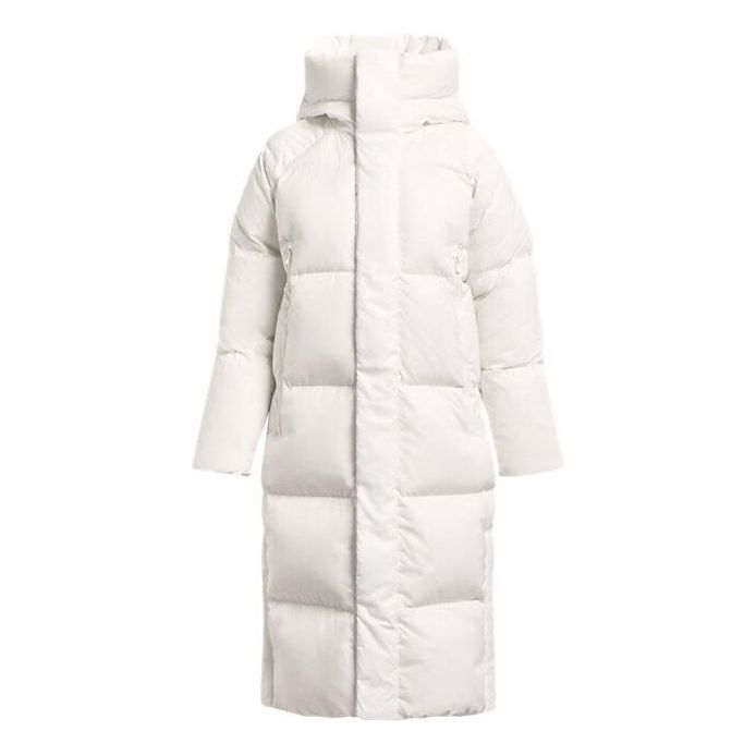 Puffer jakke Under Armour Long Puffer Jacket With Hood Hvid | 1378857-112, 0