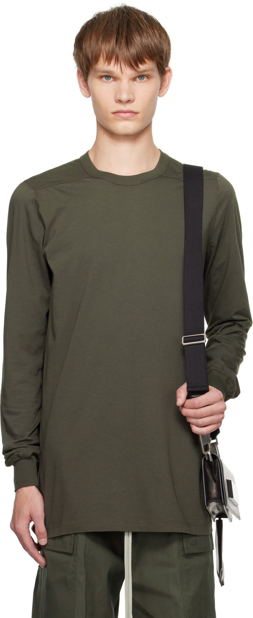 T-shirt Rick Owens Rick Owens Concordians Level Long Sleeve T-Shirt Grøn | RU02E1266 JA