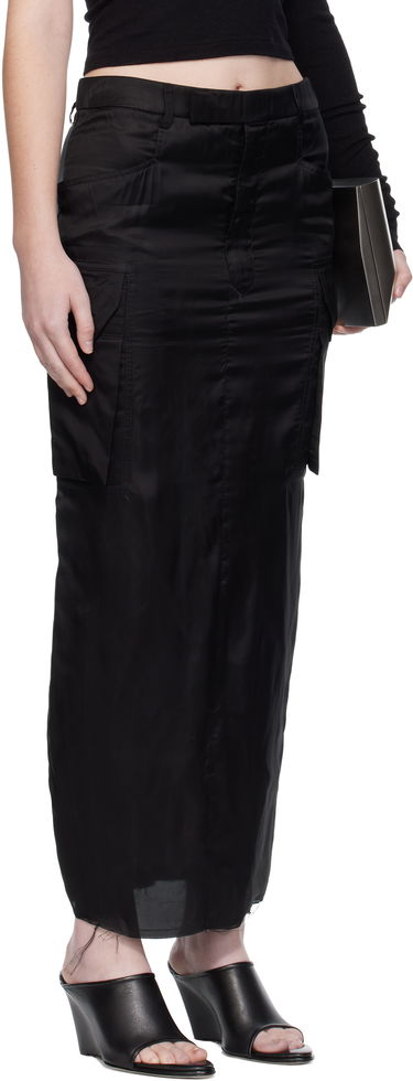 Nederdel Rick Owens Rick Owens Firbanks Midi Cargo Skirt Sort | RP02E4379 K, 1