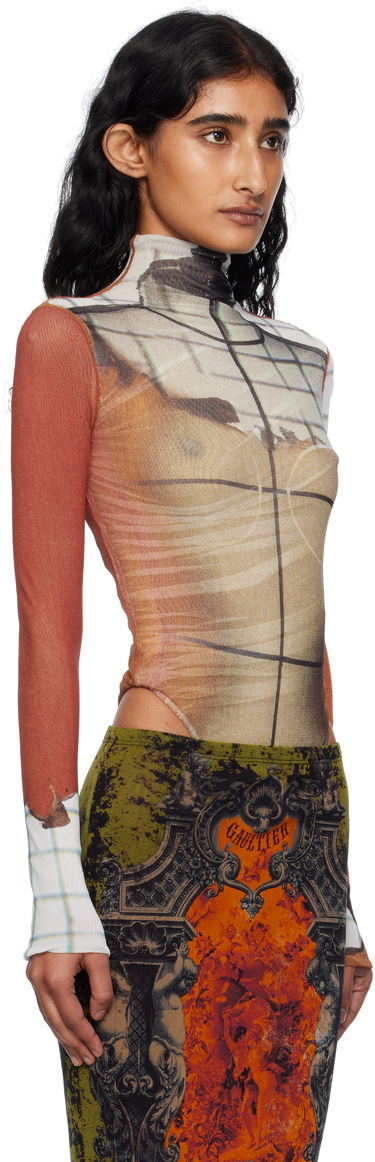 Krop Jean Paul Gaultier Jean Paul Gaultier Twisted Printed Fire Bodysuit Flerfarvet | 25/03-W-TO308-M003P-150100, 1