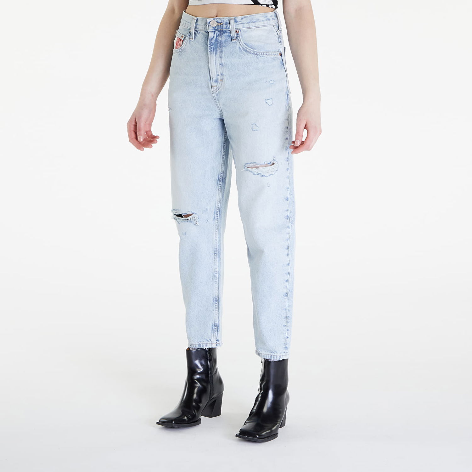 Jeans Tommy Hilfiger Mom Jean Uh Tapered Flag Denim Blå | DW0DW18314 1AB, 0