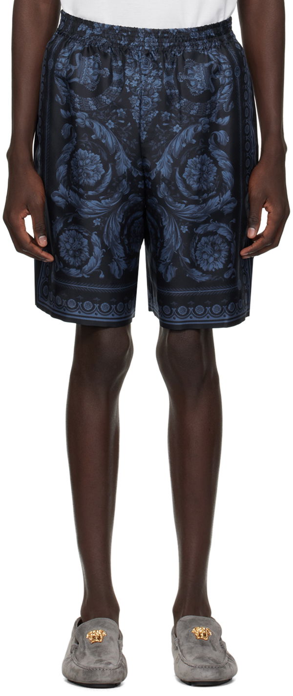 Shorts Versace Barocco Shorts Mørkeblå | 1002476_1A09783