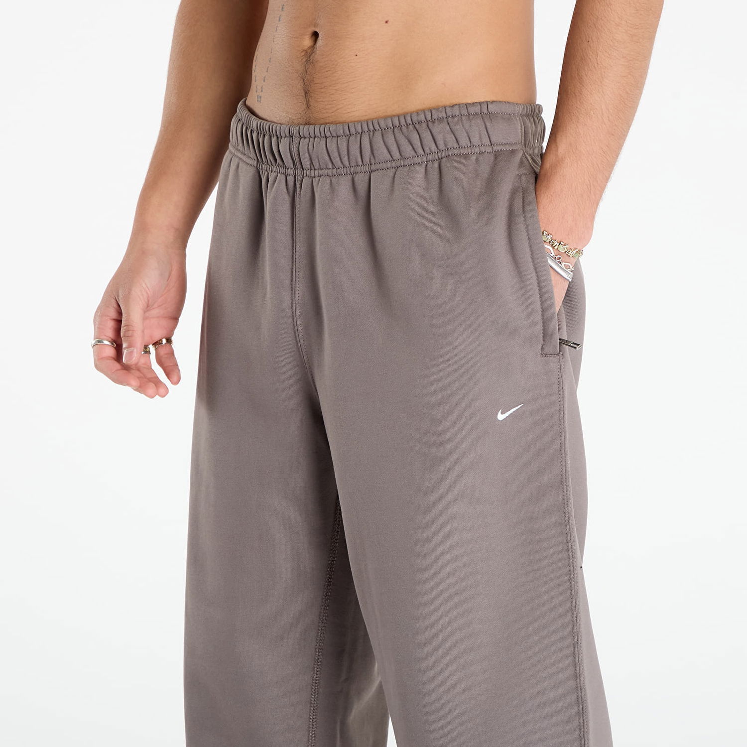Joggingbukser Nike Solo Swoosh Fleece Open-Hem Sweatpants Brun | HV1090-289, 1